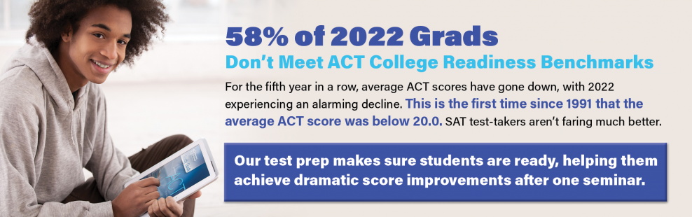 58 percent of grads don't meet benchmarks. Click to find out more. 